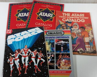 5 Lot: 4 Atari 2600 Video Game Related Catalogs & 1 Atari Force Comic Book #1