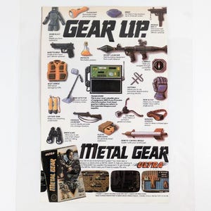 Metal Gear NES Vintage 1987 Laminated Video Game Promo Ad/Advertisement - Ultra Games - Classic Gamer Decor - Wall Art
