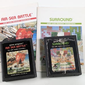 Air-Sea Battle & Surround Atari 2600 Games, Tested/Working, Manuals/Instructions Included, Combined Shipping