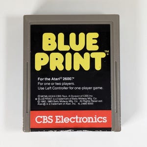 Blue Print Atari 2600 Game Cartridge, Tested, Retro Gaming Fun, Classic Atari 2600, Vintage Video Game Collectible, Combined Shipping