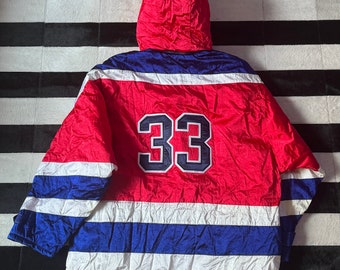 90s NY スタジャン made in usa 希少 USA製 ナイロンジャケット スタジャン 刺繍デザイン 80s〜90s