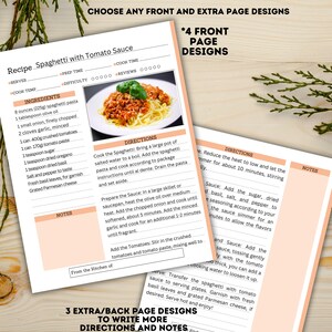 Printable Recipe Page, Fillable Printable Recipe Sheet, Goodnotes, Recipe book, Printable recipe book, Family meal, Instant digital download