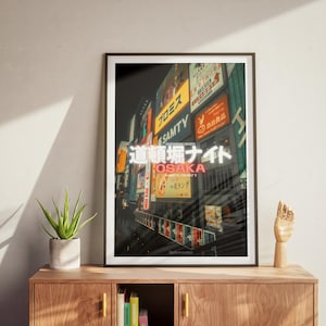 Japan Osaka Street Photography Poster, Japanese Nightlife Dotonbori,  Cinematic Japan Cityscape Prints, Japan wall art