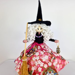 Little Witch Doll, Curly Witch, Funny Witch, Kitchen Decoration, Good Fairy, Witch With Lantern, Lucky Bringer,Hanging Witch,Witch Doll Gift