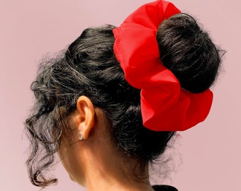 Red Scrunchie hair tie Gift for her Mom girls Stylish Soft satin scrunchie  Set of 3 Super Elastic fashionable hair bands Scrunchies