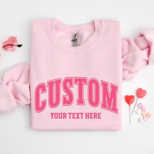 Trendy Custom Text Sweatshirt Your Custom Text Sweater Retro Personalized Sweatshirt Custom Varsity Crewneck Vintage College Letters Jumper