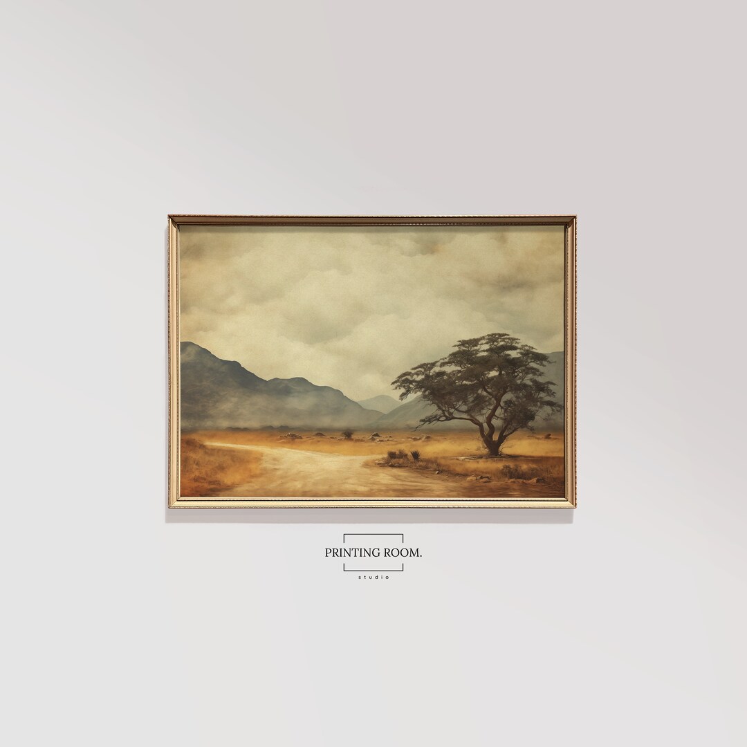 Antique Landscape Art, Living Room Art, Printable Artwork, Digital Art