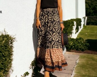 Bohemian Women's Unique Maxi Skirt For Summer | Summer Abstract Skirt For Women | Ladies Skirt For Summer Holiday