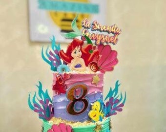 The Little Mermaid Ariel Cake Topper Cutting File/Digital File studio3 / Only for Silhouette Studio