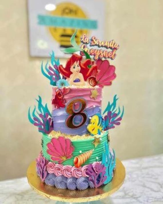 The Little Mermaid Ariel Cake Topper Cutting File/Digital File studio3  Only for Silhouette Studio