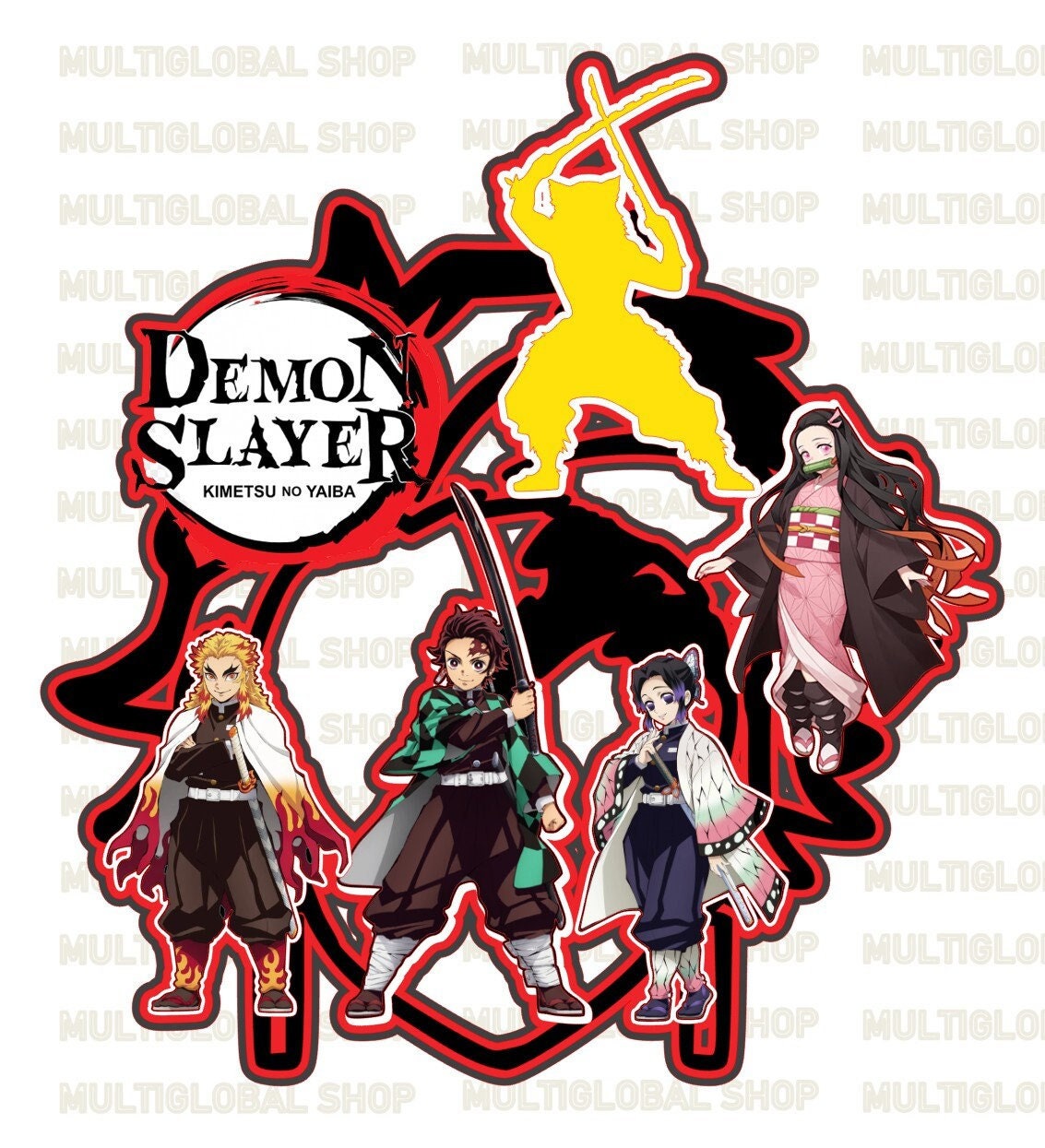 Demon Slayer Cake Topper/Cake Decoration Cutting File / Digital File .studio3 for Cameo (Silhouette Studio Only)