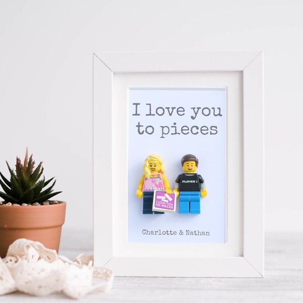 LEGO® Personalized couples anniversary frame, LEGO® gift, Valentines day gift, anniversary gift, gifts for couples, wedding gift,