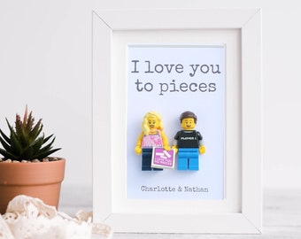 LEGO® Personalized couples anniversary frame, LEGO® gift, Valentines day gift, anniversary gift, gifts for couples, wedding gift,