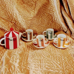 Inappropriate circus stripe foul mouthed small tea set bad bitch tosser cunt test fucker miniature tea party