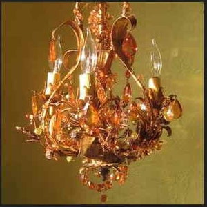 Custom made vintage woodland gold glitter chandelier modern goth maximalist forest glam hanging light upcycled