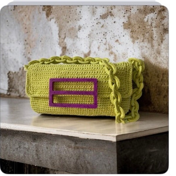 Sac baguette au crochet « ÉTÉ », modèle PDF, modèle de sac à main fait main facile à suivre, projet d'artisanat DIY, cadeau pour les amateurs de crochet