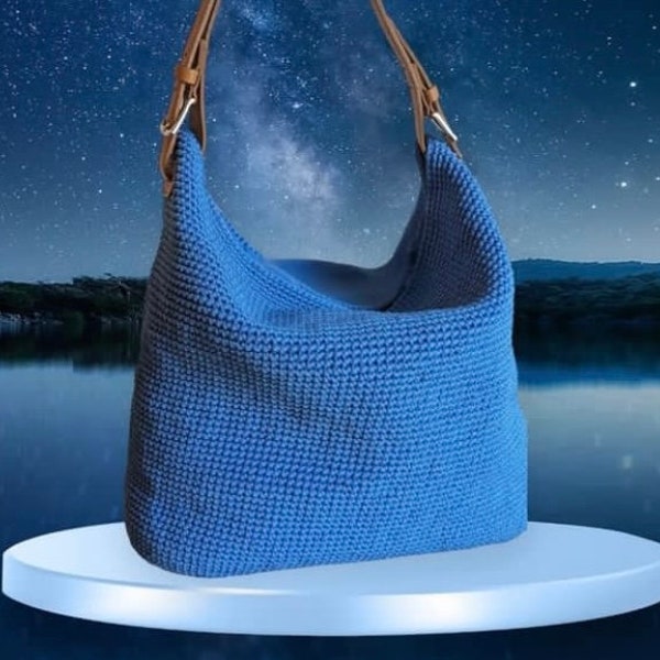 Realizza all'uncinetto la tua borsa hobo "MONO MANICO", modello PDF, guida alle borse alla moda, ideale per uso personale e regali, regalo premuroso per lei