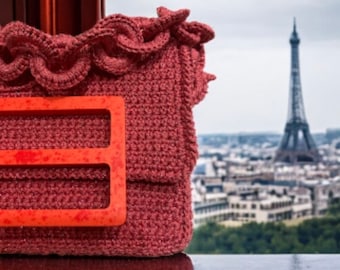 Modello per pochette all'uncinetto "PARIGI", Modello PDF, Guida alla borsa alla moda, Ideale per uso personale e regalo, Un must per gli hobbisti