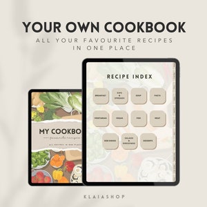 Recipe Book Template, Digital Meal Template, Digital Recipe Cookbook, GoodNotes iPad Cookbook, GoodNotes, iPad
