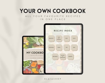 Recipe Book Template, Digital Meal Template, Digital Recipe Cookbook, GoodNotes iPad Cookbook, GoodNotes, iPad