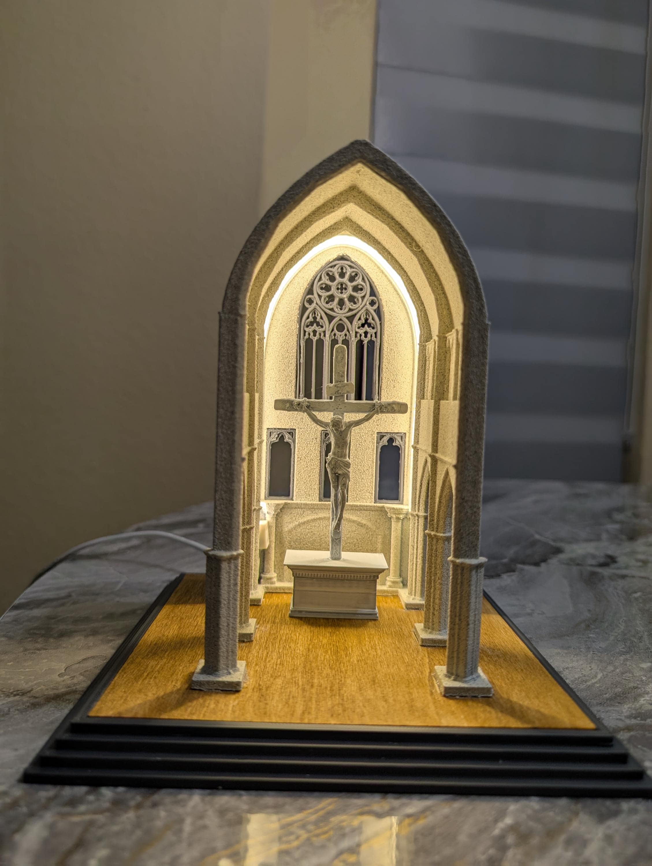 Mini-Kirchenlampe Jesus gekreuzigt Jungfrau Maria Jesus mit Heiligem Herzen
