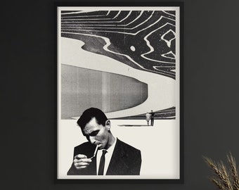 TWILIGHT ZONE Poster, Rod Serling, Black and White, MidCentury Modern, Collage, Nature, Hipster