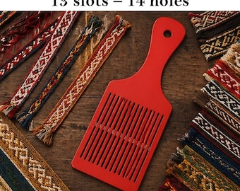 13 slots rigid heddle board with handle laser cut file weaving braid
