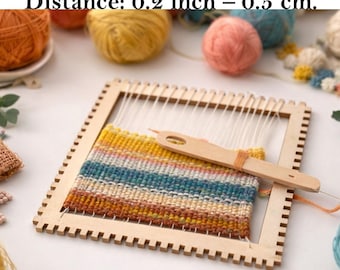 Small frame weaving loom 4 sided digital file 8 inch 20 cm fiber art craft tool