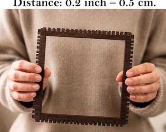 Telar cuadrado de 4 lados pequeño, archivo digital descargable, herramienta para arte textil + aguja