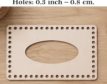 Rectangle tissue box base cover file laser cut for wicker crochet craft