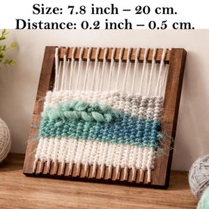 Square weaving loom 8 inch size digital file craft knitting fiber art tool kit