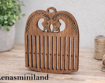 Rigid heddle loom with horse engraving digital file table weaving