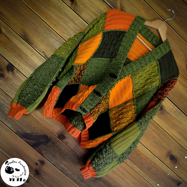 Oryginalny sweter z kwadratów