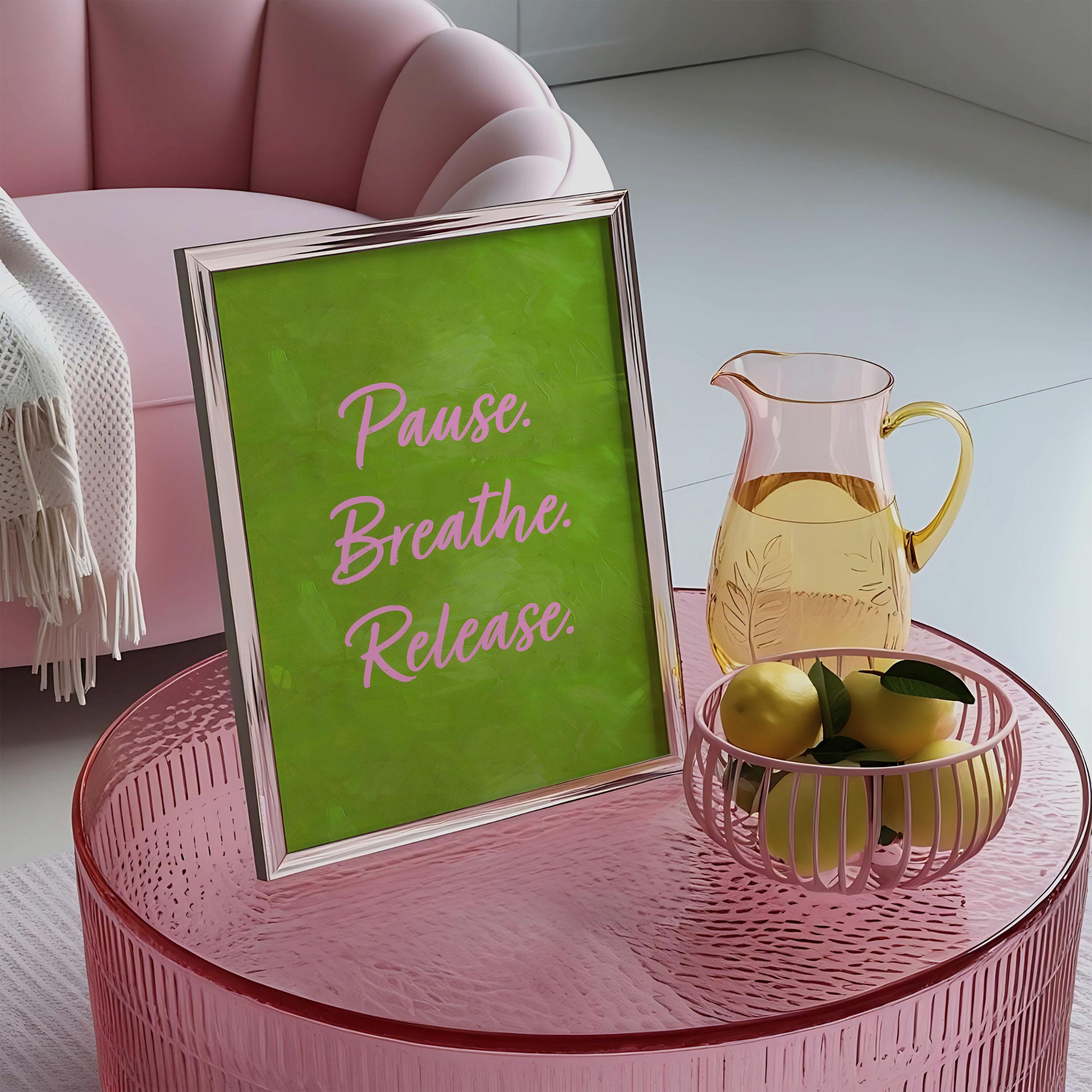 Quote Wall Art Green and Pink Positive Affirmation Print Typography ...