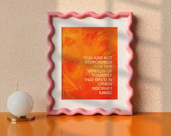 Orange Motivational Quote Poster Inspirational Wall Art 