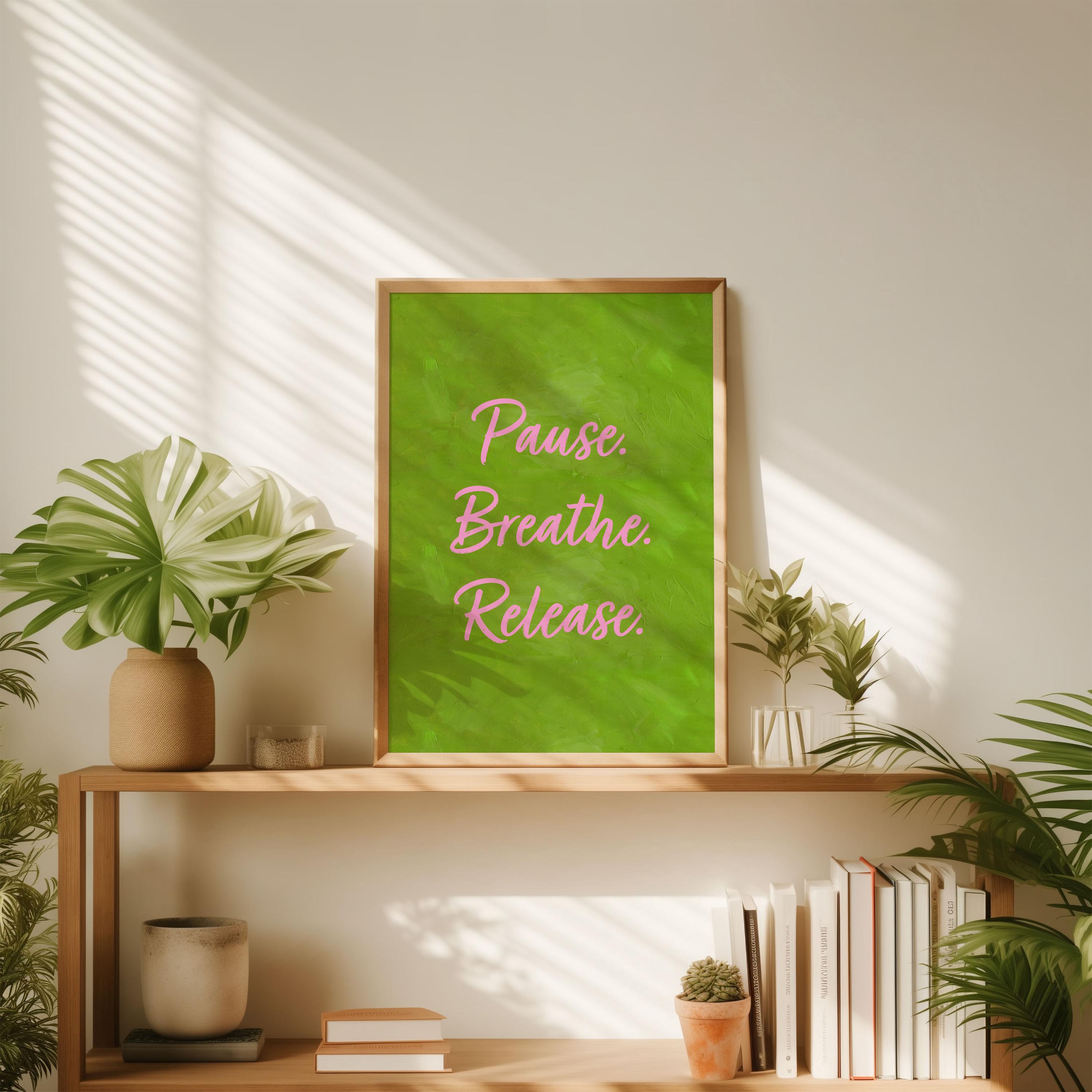Quote Wall Art Green and Pink Positive Affirmation Print Typography ...