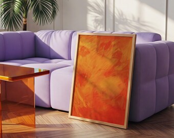 Orange Abstract Print: Modern Minimalist Wall Art (Digital Download)