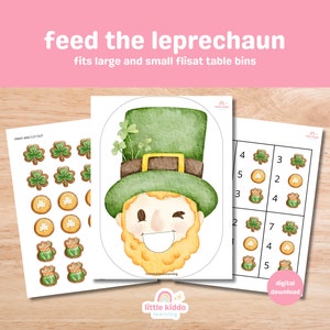 Feed the Leprechaun, St Patrick's Day, St Paddy's Day, Flisat Table, Printable Flisat Insert Preschool, Sensory Table, Sensory Inserts