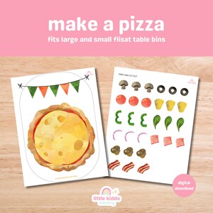Make a Pizza, Cooking, Pretend Play Flisat, Flisat Table, Flisat Insert Printable, Flisat Insert Preschool, Sensory Table, Sensory Inserts
