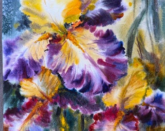 Acuarela original / La danza del pétalo mojado / Dimensiones 20,5" x 13,8" / 52 cm x 35 cm