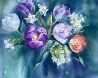 Flor de vidriera de tulipán