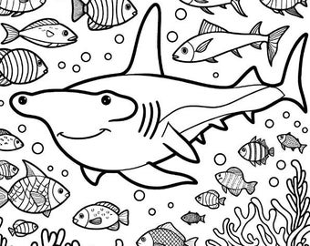 Hammerhead Shark Coloring Page | Kids Printable Coloring Page