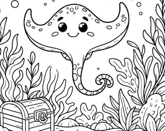Stingray Coloring Page | Kids Printable Coloring Page