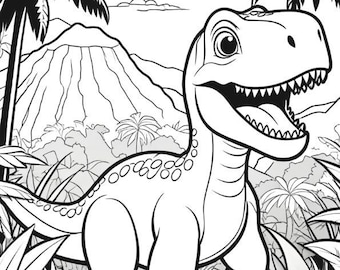 T-Rex Printable Coloring Page | Dinosaur Coloring Page | Kids Printable Coloring Page