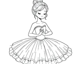 Ballerina Coloring Page | Kids Printable Coloring Page