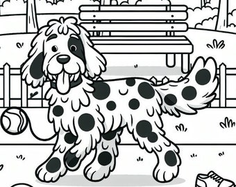 Playful Labradoodle Coloring Page | Kids Printable Coloring Page