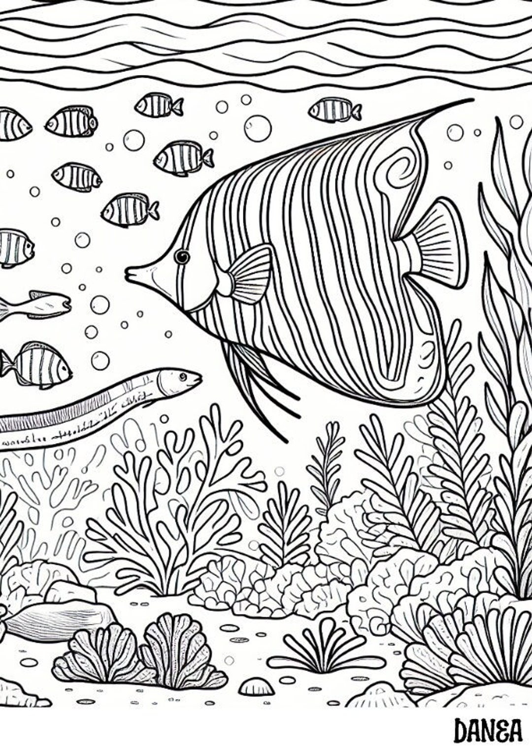 Tropical Fish Coloring Page Kids Printable Coloring Page Ocean Tropical Fish Coloring Page Kids Printable Coloring Page Ocean