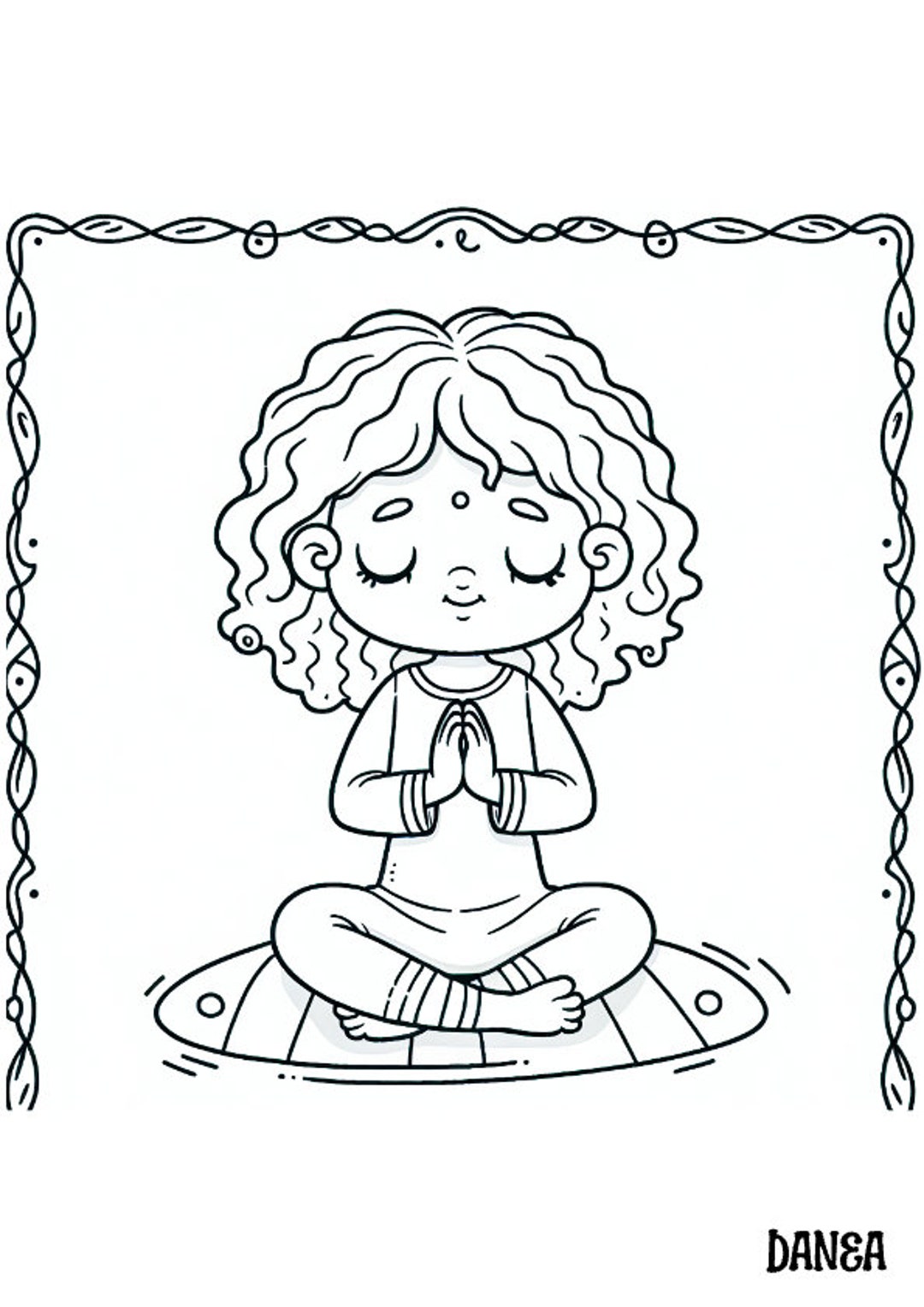 Meditation Coloring Page Kids Printable Coloring Page - Etsy