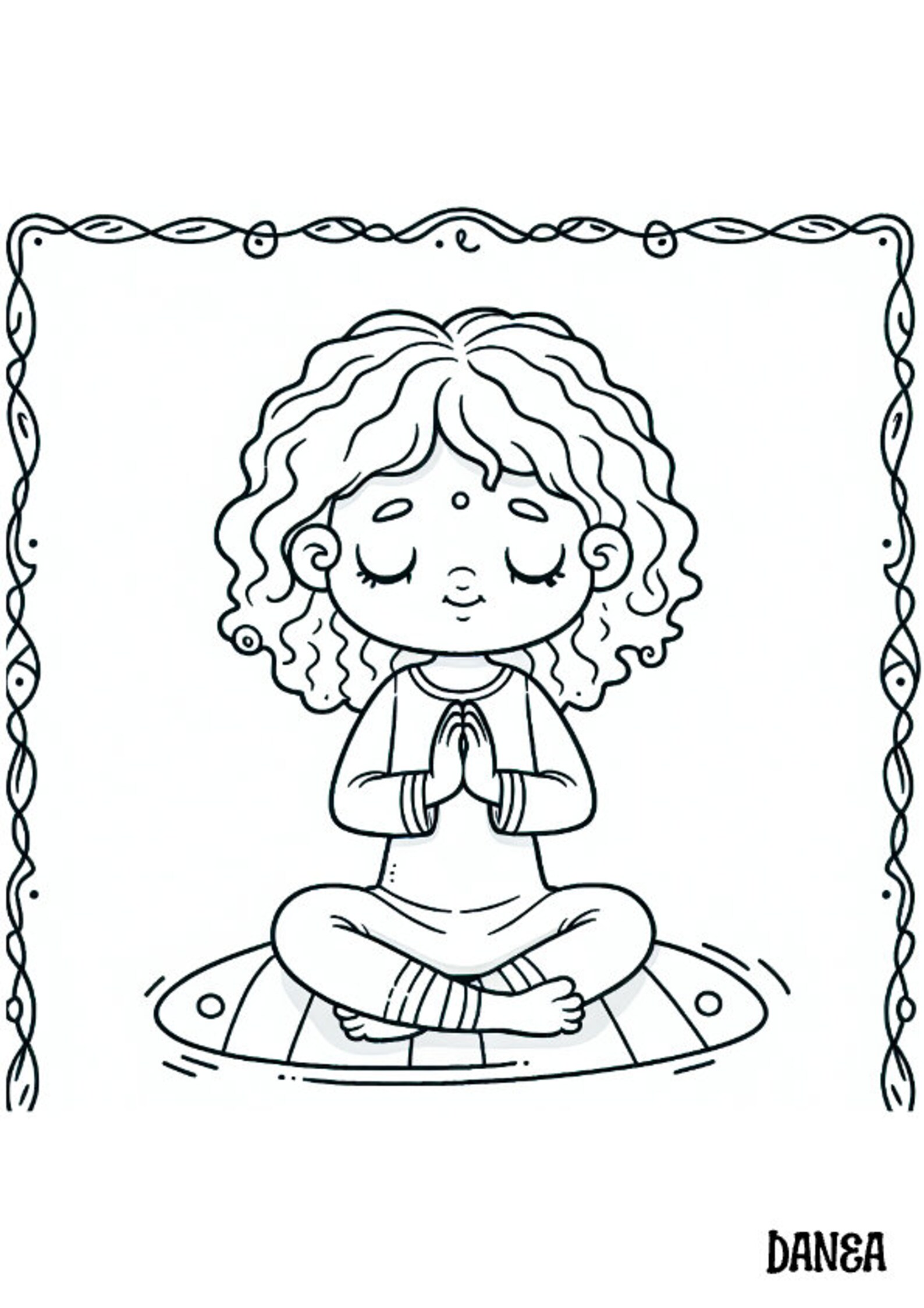 Meditation Coloring Page Kids Printable Coloring Page - Etsy