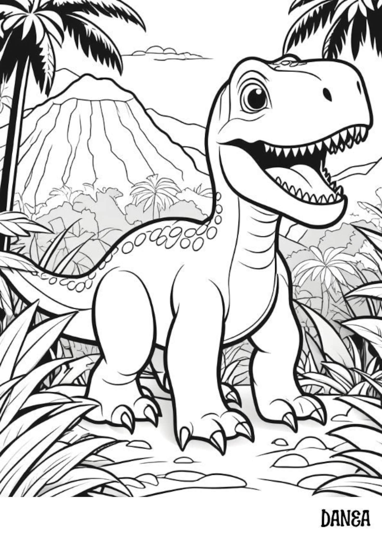 Printable Tree Rex T-rex Printable Coloring Page | Dinosaur Coloring Page | Kids Printable ...